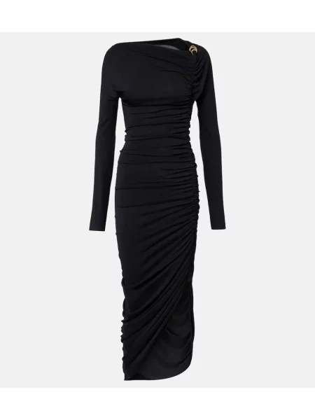 Sukienka midi Ferragamo z dżerseju do kolan garniturowa czarna
