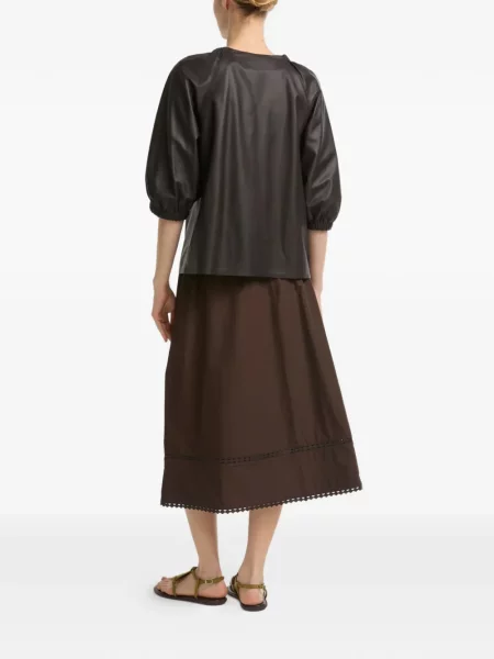 Top Yves Salomon din piele maro