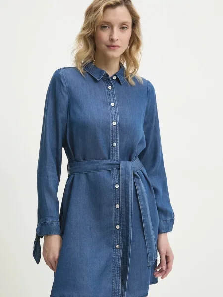 Answear Lab sukienka mini prosta niebieski