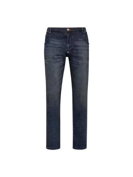 Jeansy Philipp Plein do biegania niebieskie