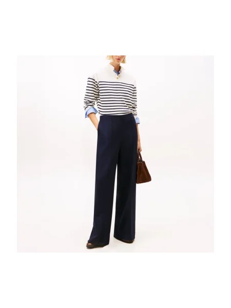 Tommy Hilfiger Palazzo nohavice Tmavomodrá Wide Leg modrá