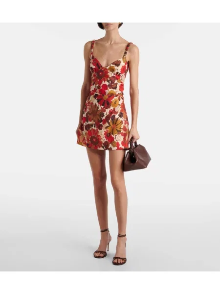 Rochie Sir de in cu model floral roșu