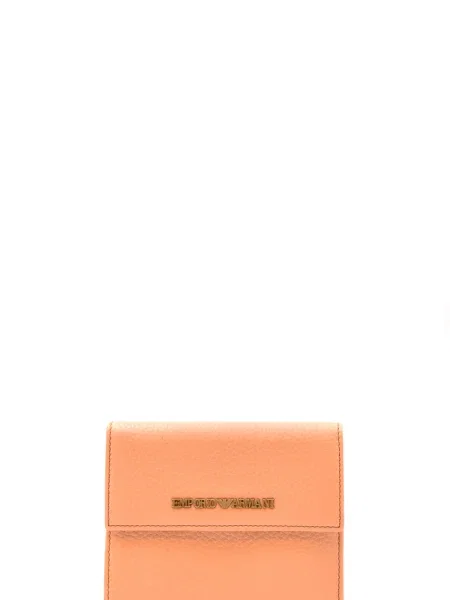 Usnjena denarnica Emporio Armani bež