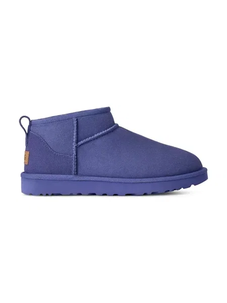 UGG cizme de zăpadă din piele întoarsă W Classic Ultra Mini albastru