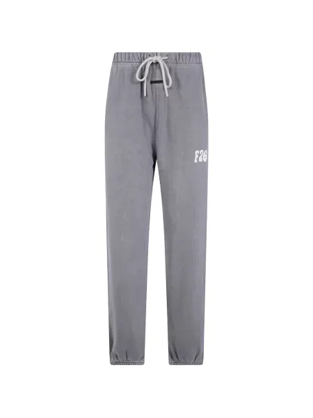 Pantaloni Fear Of God Essentials cu imagine alergare cu cordon gri