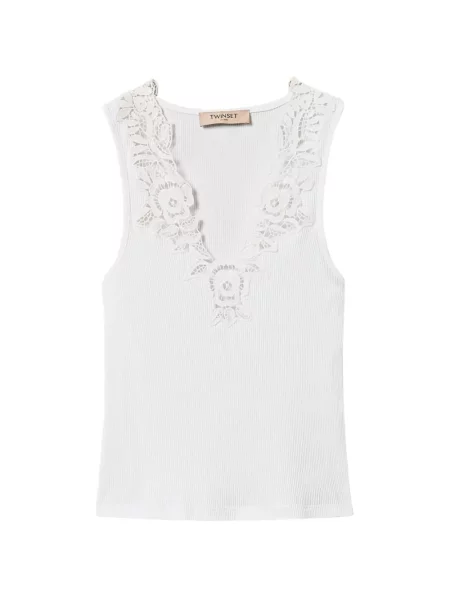 Top Twinset tricotate alb