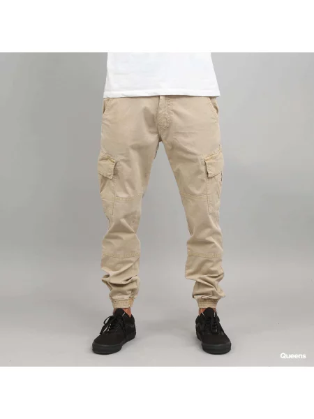 Kalhoty Urban Classics Washed Cargo Twill Jogging Pants Beige béžové
