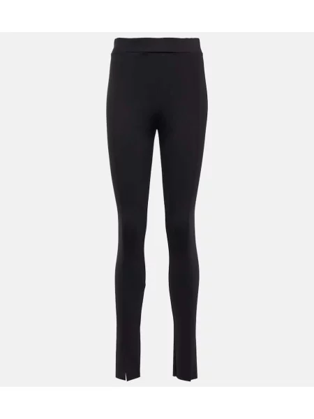 Legginsy Wolford z wysoką talią z dżerseju z rozcieciem czarne
