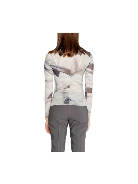 Bluzka Rinascimento z siateczką z siateczki z nadrukiem czarna