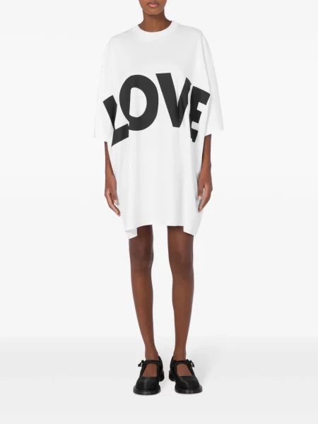 Raštuotas kostiumas suknele Moschino balta