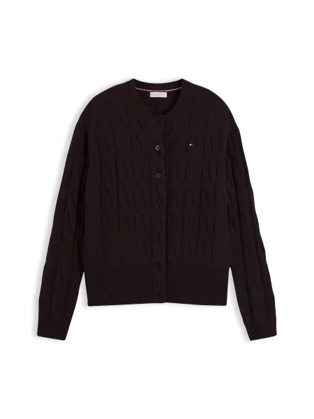 TOMMY HILFIGER Geacă tricotată închis maro