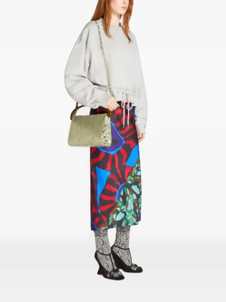 Geantă Dries Van Noten de catifea verde