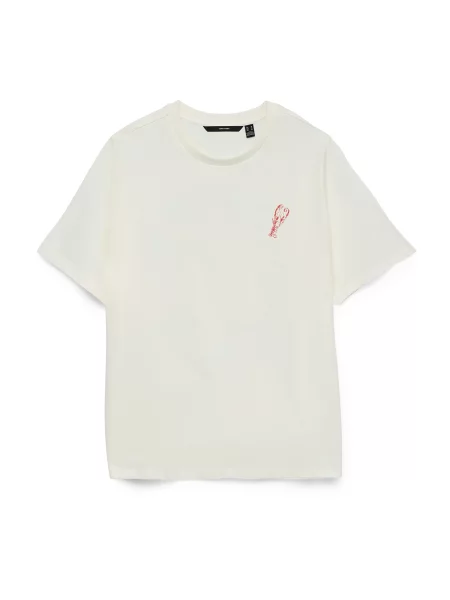 VERO MODA Tričko VMCIARA CATY chladná modrá / citronová / tmavě červená bílá