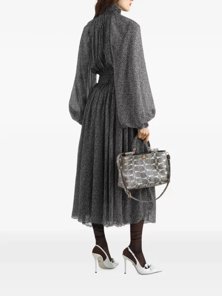 Rochie Dolce & Gabbana din șifon cu imagine negru