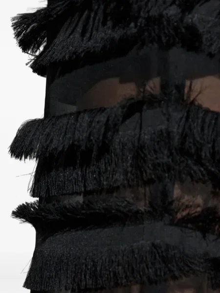 Pantaloni Munthe cu franjuri negru
