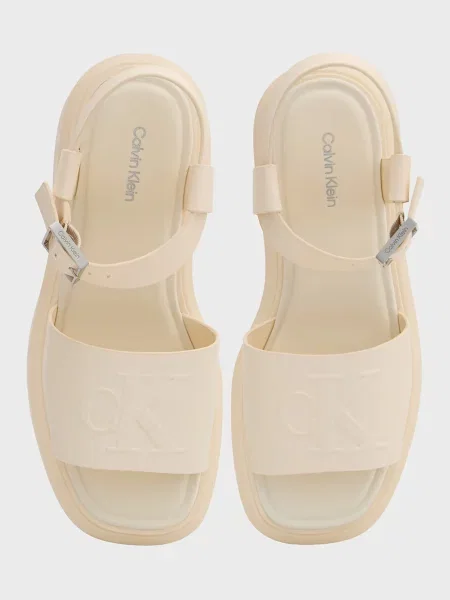 Кожаные босоножки Calvin Klein чанки белые