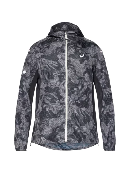 ASICS Jakna za trening FUJITRAIL siva / temno siva črna