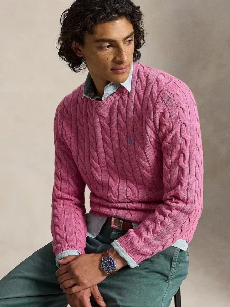 Polo Ralph Lauren pulover pentru bărbați din roz