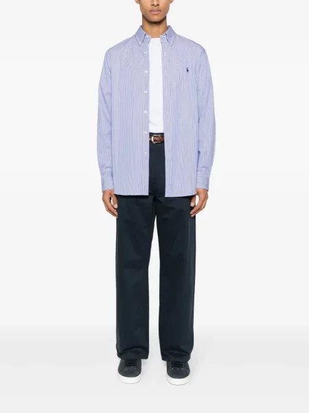 Jednořadé poplínové polotričko Polo Ralph Lauren s potiskem černé