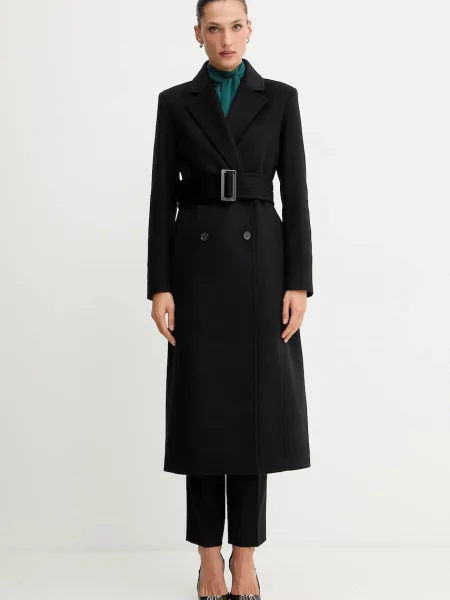 Plašč z dodatkom volne Patrizia Pepe črna