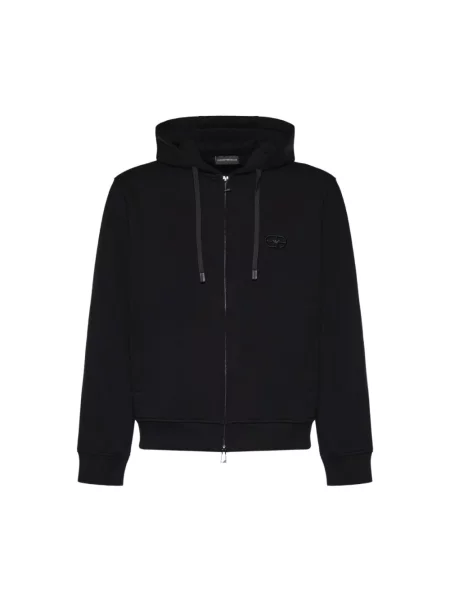 Bluza z kapturem Emporio Armani z logo czarna