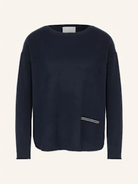 Hemisphere Sweter Z Kaszmiru Z Ozdobnymi Kamykami blau granatowy