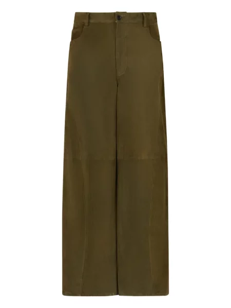 Pantaloni Marni din piele verde