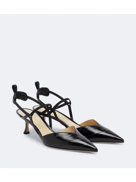 Pantofi cu toc Fendi din piele slingback negru
