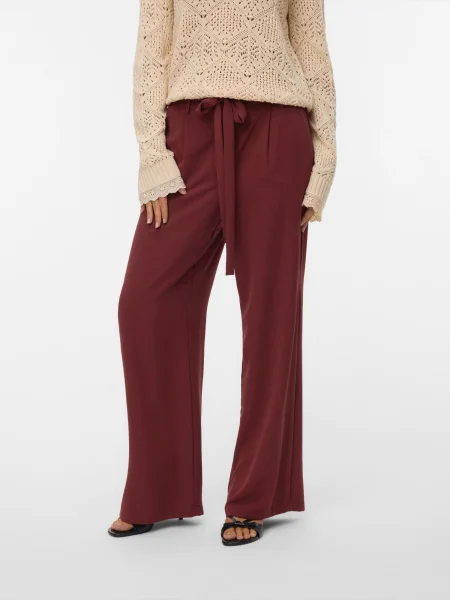 VERO MODA Plisované nohavice VMJadina vínovo červená