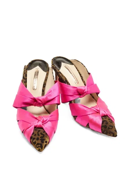 Papuci tip mules Sophia Webster din jacard roz