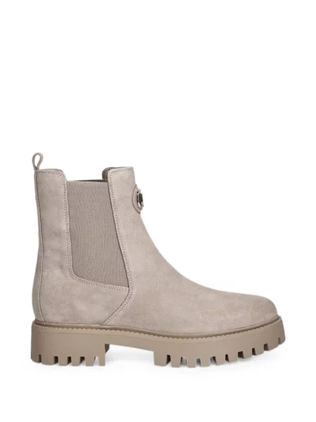Cizme scurte Guess chunky cu autograf gri