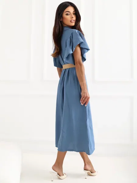 Rochie Italy Moda evazată albastru