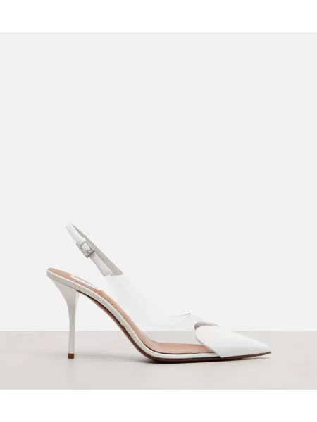 Pantofi cu toc Alaïa din piele de lac slingback alb