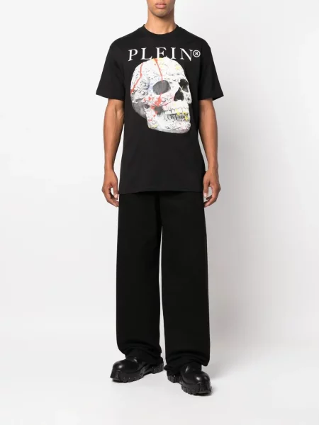 Raštuotas marškinėliai Philipp Plein juoda