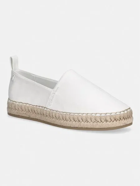 Calvin Klein espadrile pentru femei OBLIQUE ESPADRILLE CANVAS alb