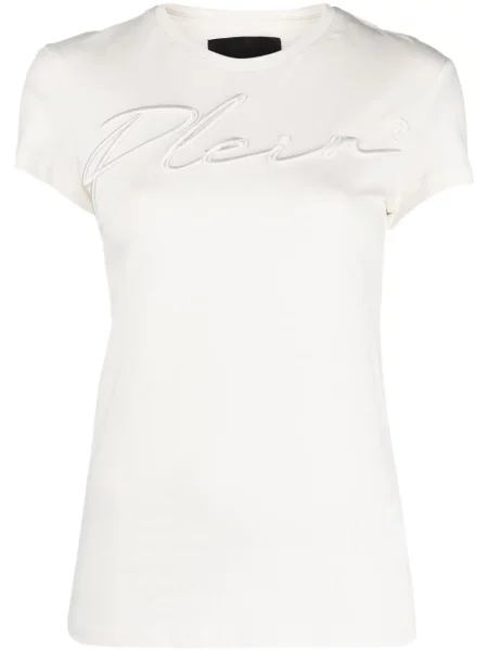 Tricou Philipp Plein cu broderie alb