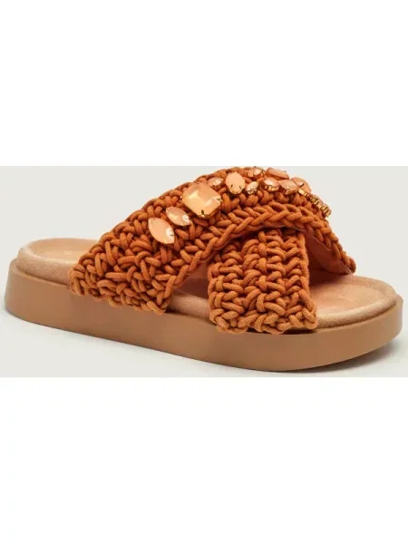 INUIKII Șlapi WOVEN STONES | piele întoarsă