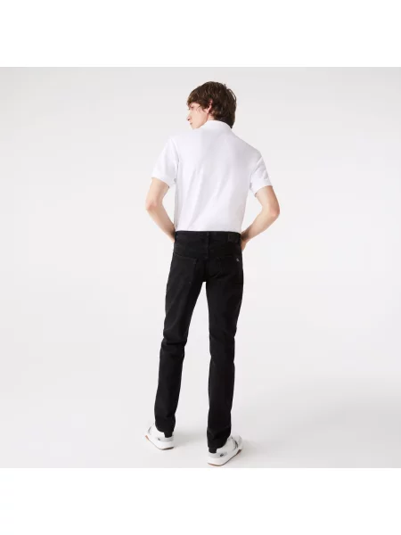 Lacoste Jeansy Slim Fit Z Elastycznej Bawełny czarne