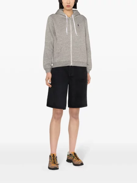 Haftowane spodnie Polo Ralph Lauren szare