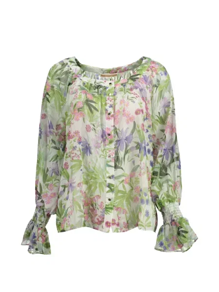 Bluză Kocca cu model floral cu imagine verde