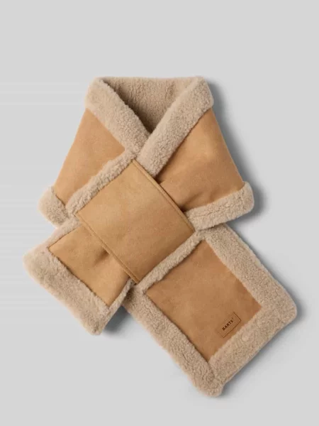 Szal z obszyciem ze sztucznego futra model ‘Kegalle’ Barts beżowe