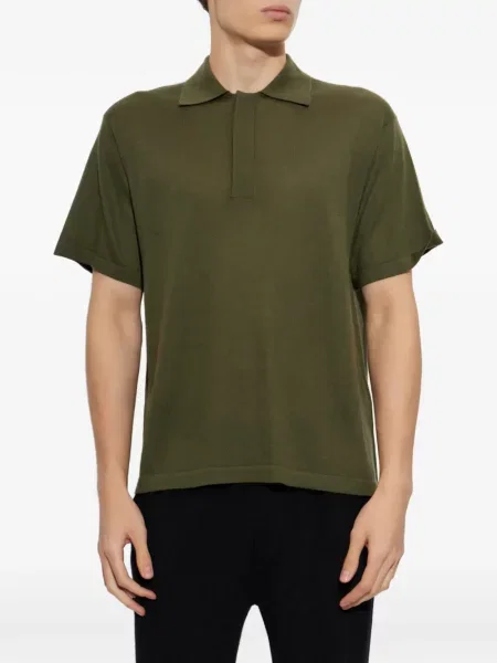 Tricou polo Lisa Yang din cașmir verde