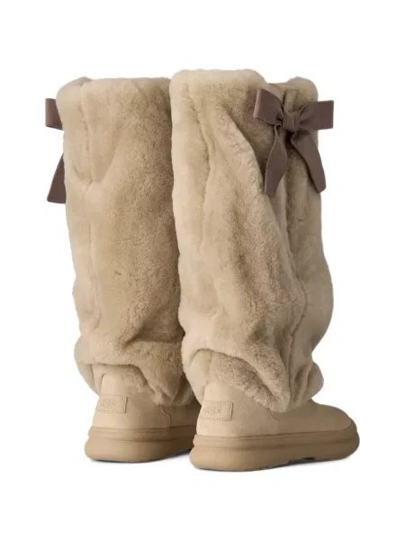 Cizme peste genunchi Ugg cu funde