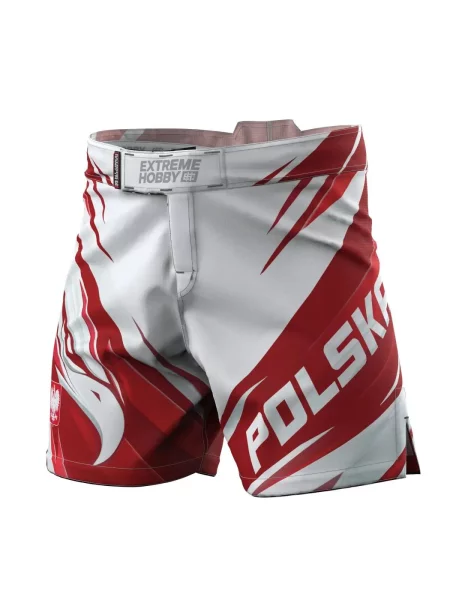 Spodenki Sportowe na trening i siłownię EXTREME HOBBY POLSKA ULTIMATE białe