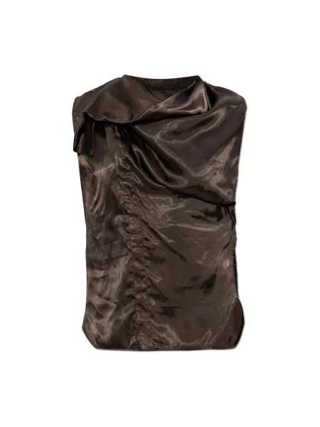 Top Rick Owens drapowany brązowy