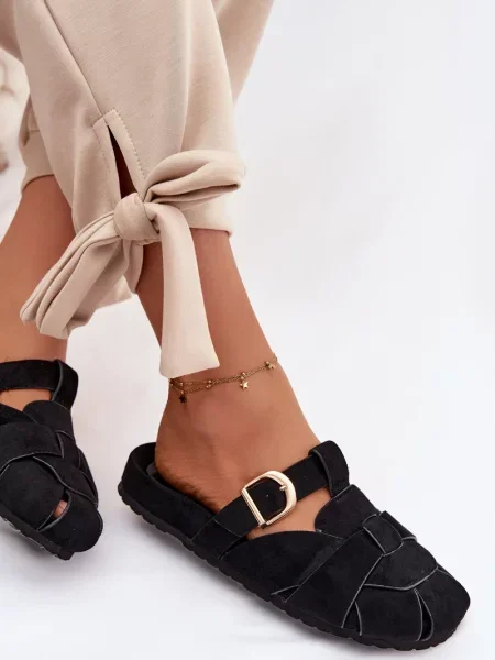 Șlapi Boto cu cataramă negru