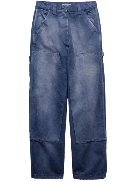 Pantaloni cargo Prada din canvas albastru