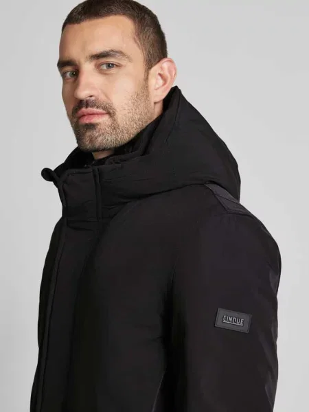 Parka z kapturem model ‘DAWSON’ Cinque czarna