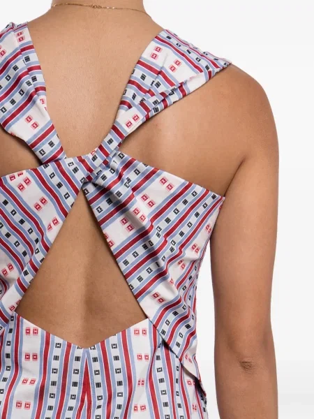 Rochie fără mâneci Carven fără mâneci cu dungi de costum