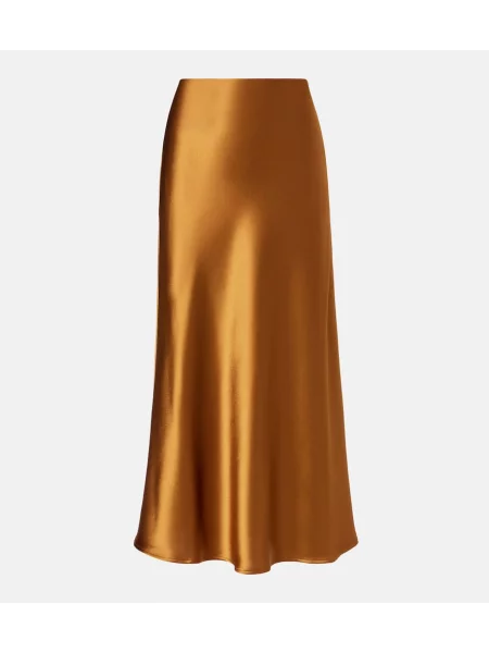 Satynowa spódnica Galvan brązowa